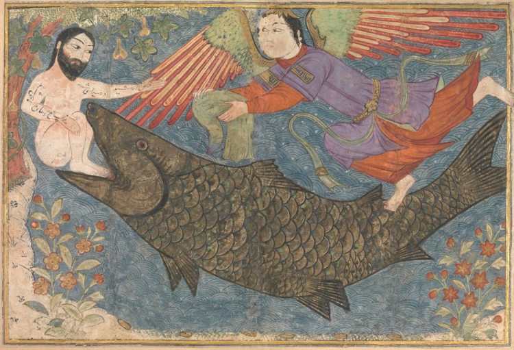 Jonah and the Whale, Folio from a Jami al-Tavarikh (Compendium of Chronicles) | ca. 1400 | Iran