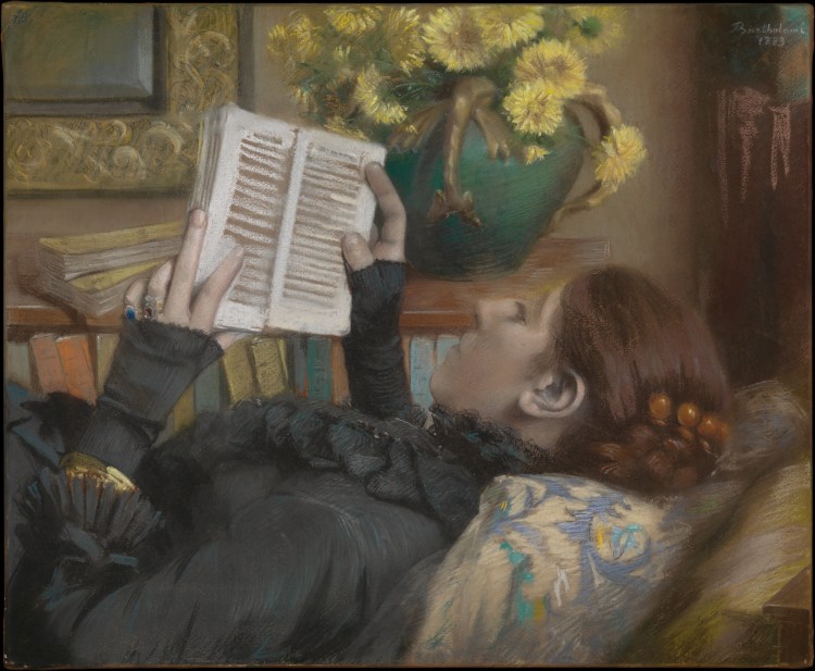 La Femme de l_artiste (Périe, 1849–1887) lisant (1883), Albert Bartholomé (1848-1928), pastel, New York, Metropolitan Museum of Art