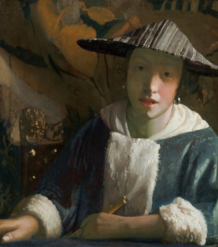 Attributed to Johannes Vermeer, “Girl with a Flute,” probably 1665:1675