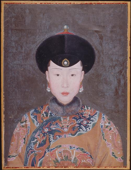 Portrait en buste de la première concubine impériale Wang Zhicheng (dit), Attiret Jean Denis (1702-1768)