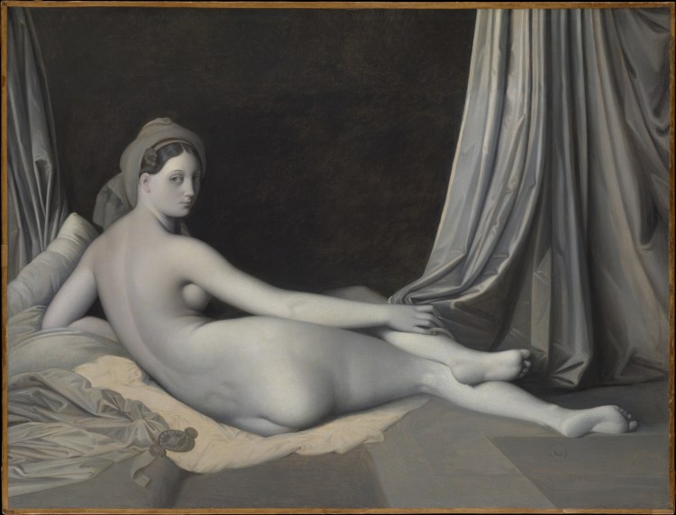 Odalisque-en-grisaille,-INgres