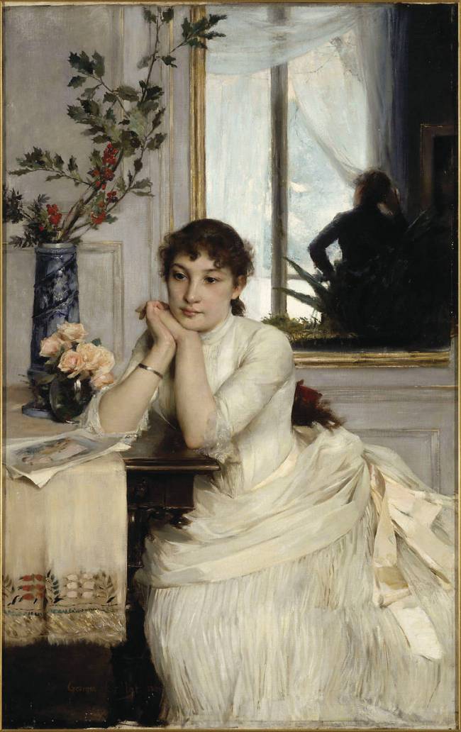 L'attente, 1886, Georges Callot (1857-1903), huile sur toile, 145 x 93 cm, Cholet, musée d'Art et d'HIstoire