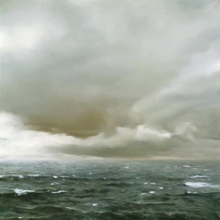 Marine nuageuse, 1969, Gerhard Richter (né en 1932), huile sur toile, 200 x 200 cm, Hambourg, Kunsthalle