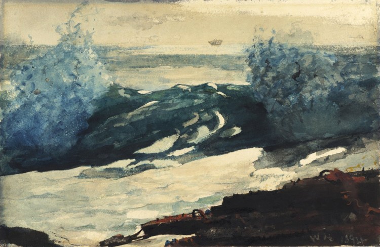 Prout's Neck Surf, 1894, Winslow HOmer (1836-1910), aquarelle sur papier, 35,6 x 54,4 cm, Philadelphie, Philadelphia Museum of Art